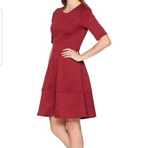 London Times NWOT textured red fit and flare dress